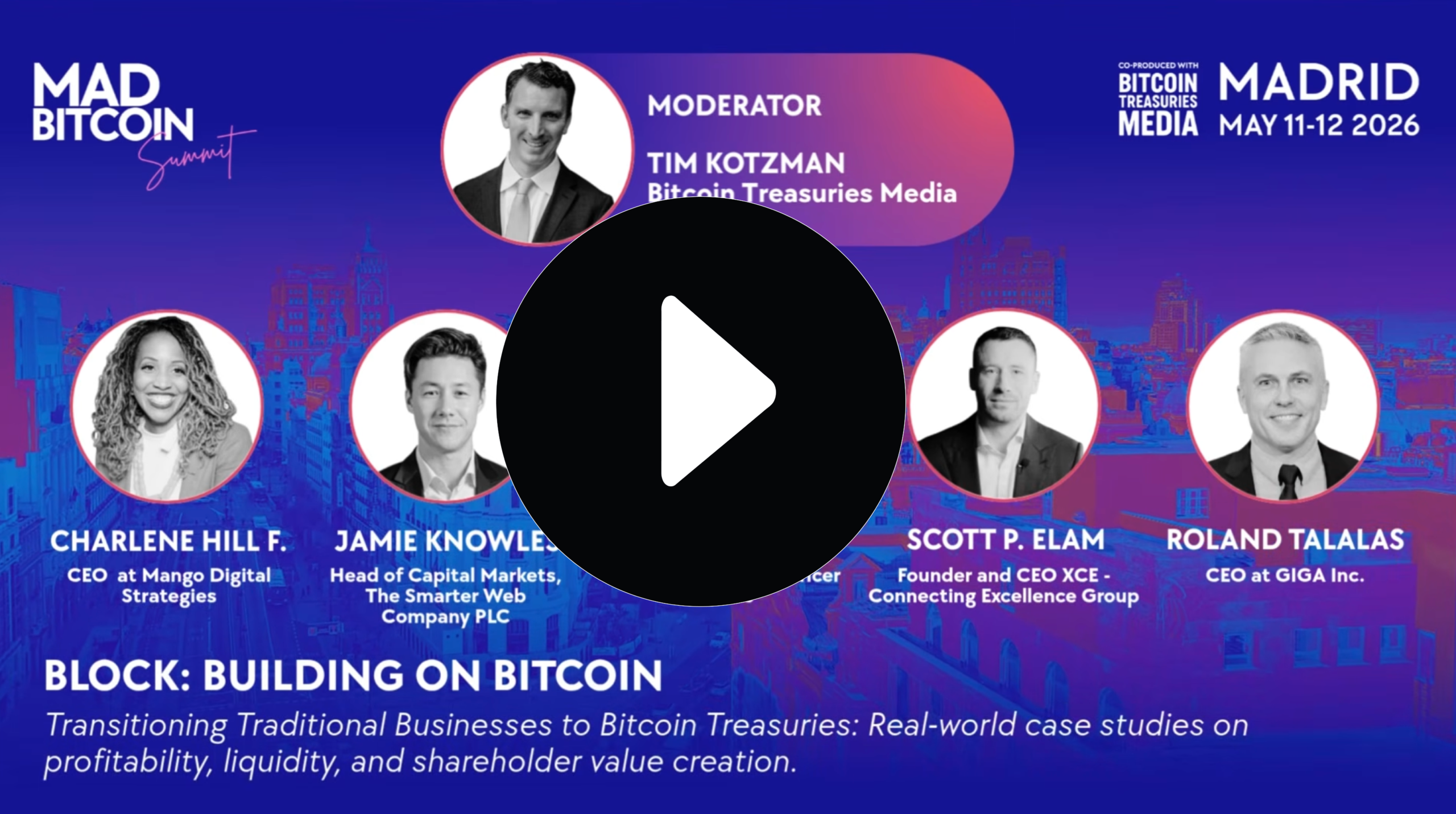 MadBitcoin Summit Panel “Transitioning Traditional Businesses to Bitcoin Treasuries”